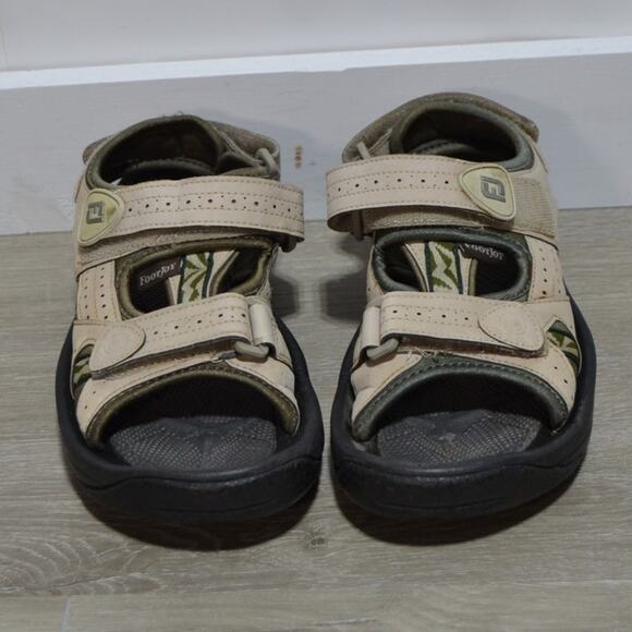 Footjoy Woman's Golf Cleat Sandal Tan & Green Size 7 - Picture 2 of 7